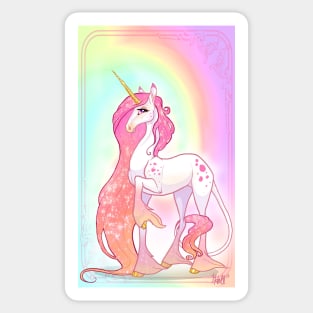 Pink Colorful Unicorn Sticker